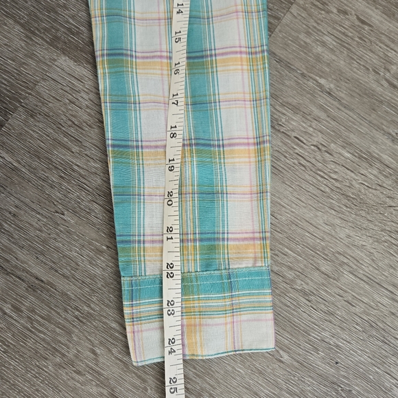 Wrangler Wrancher Plaid Western Cowgirl Farm size small Petite Green White - Picture 8 of 11
